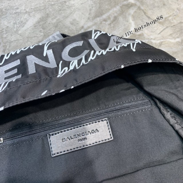 Balenciaga專櫃爆款男女同款黑色布包雙肩包 巴黎世家雙肩背包大書包 fyj1617